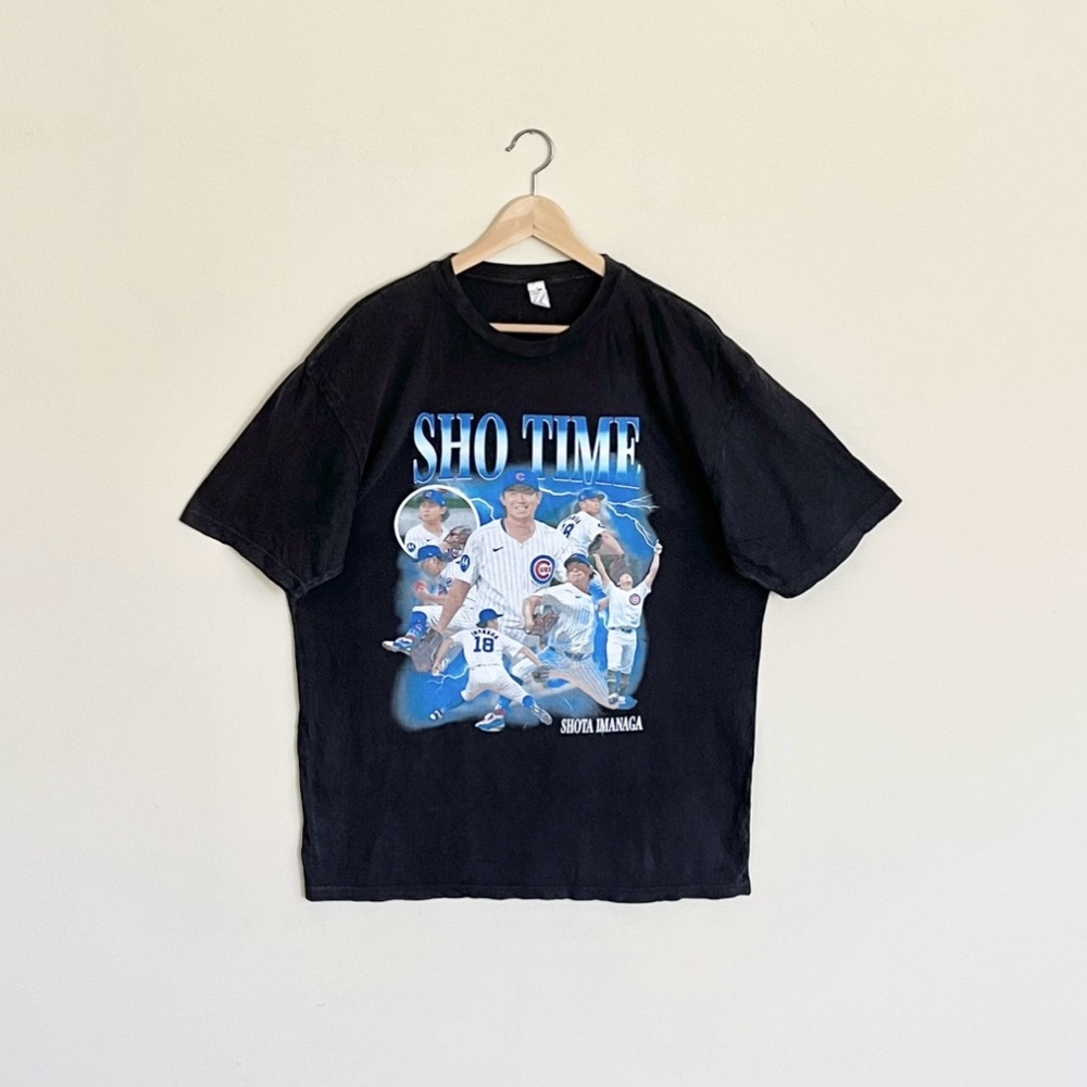 NEW MLB Chicago Cubs Shota Imanaga Sho Time Wrigley Field Promo T Shirt Adult XL